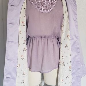 ArdenB. Light Weight Purple Satin Women Coat SizeS